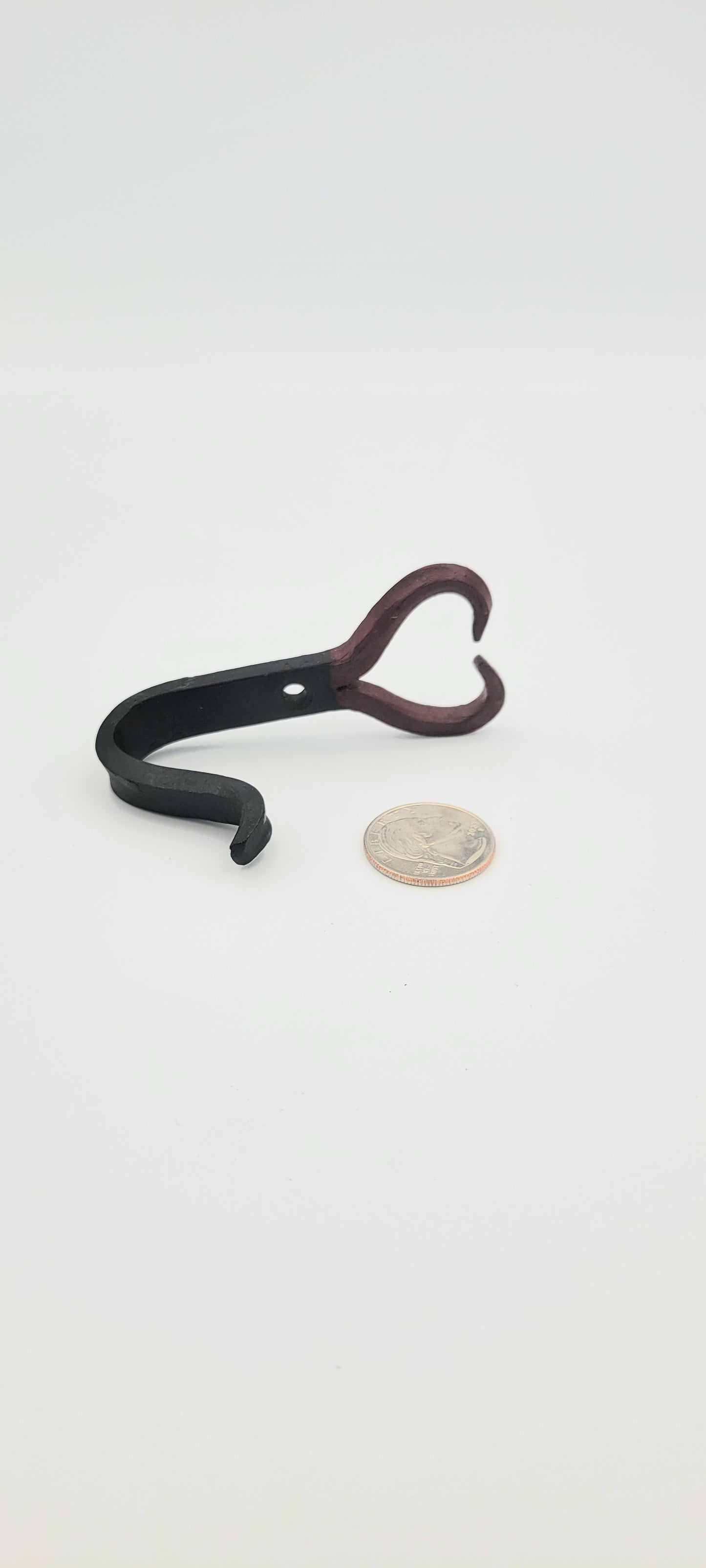 Wrought Iron Heart Hook - Painted