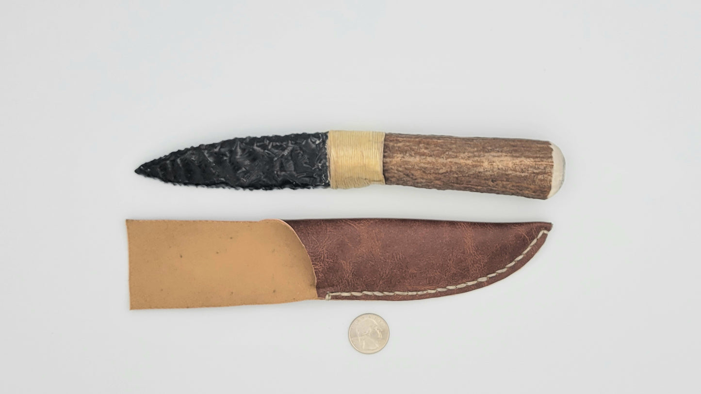 Flint Knife with Elk Handle