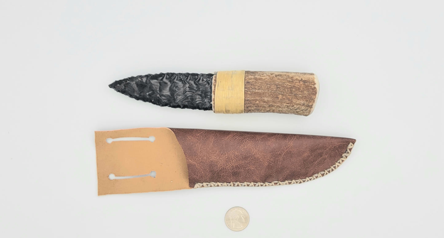 Flint Knife with Elk Handle