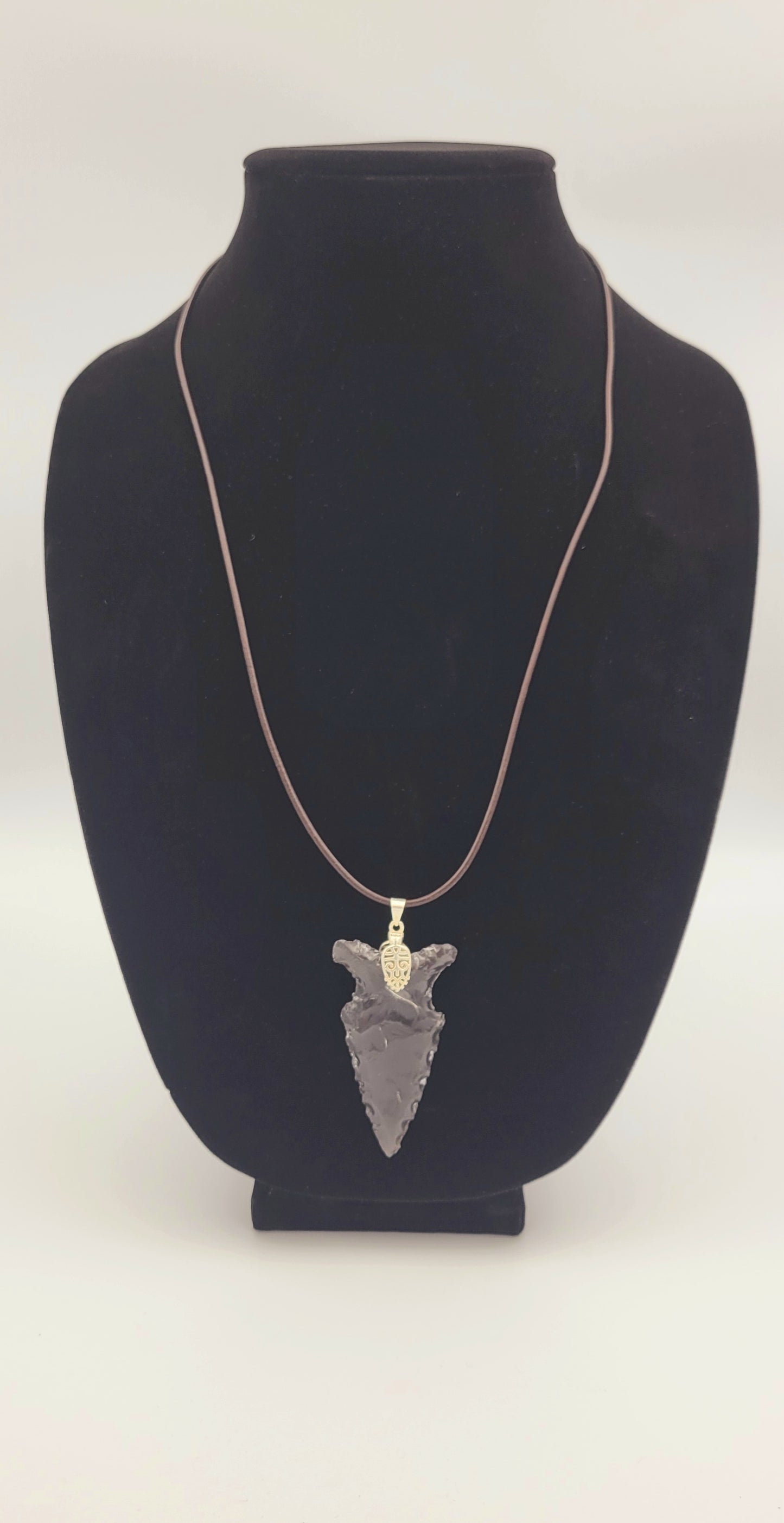 Grey Obsidian Arrowhead Necklace