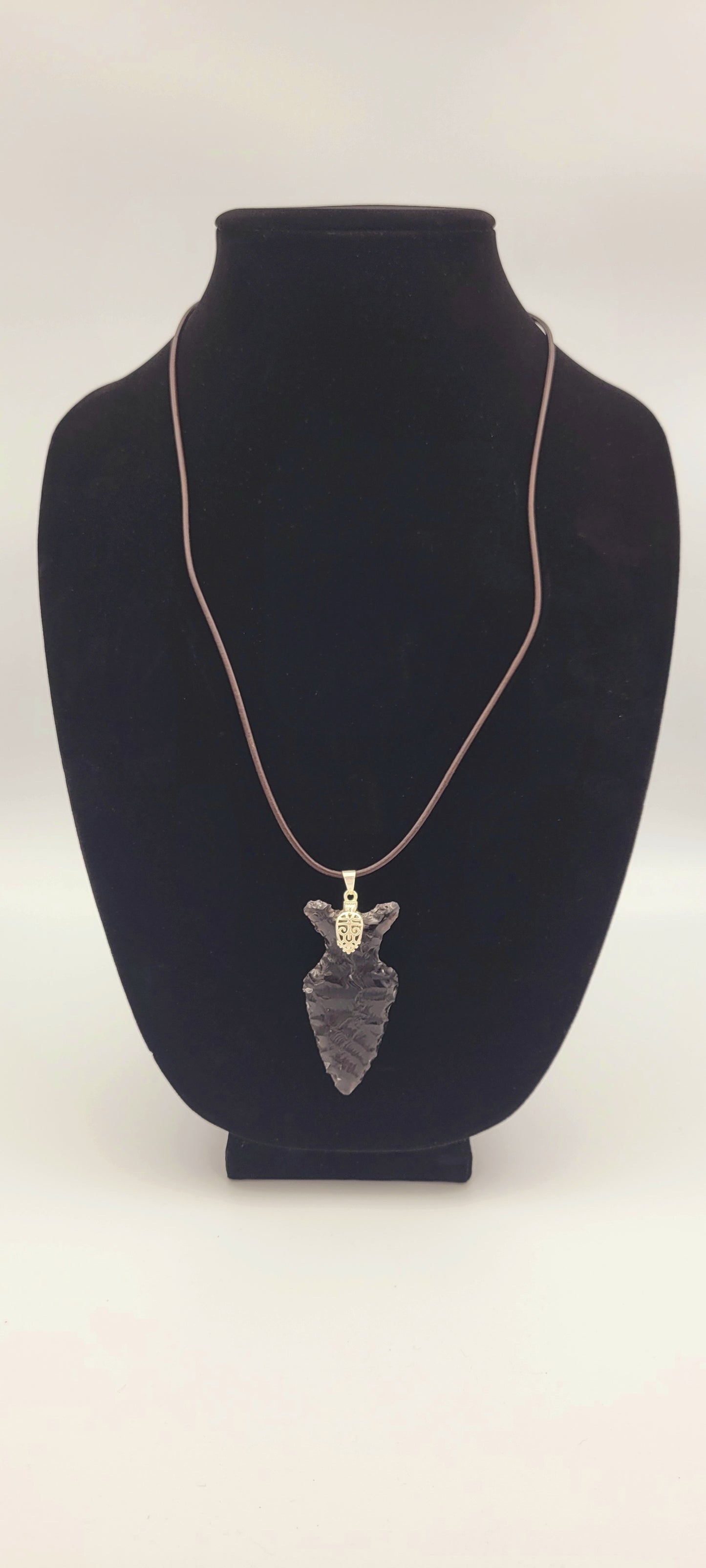 Grey Obsidian Arrowhead Necklace