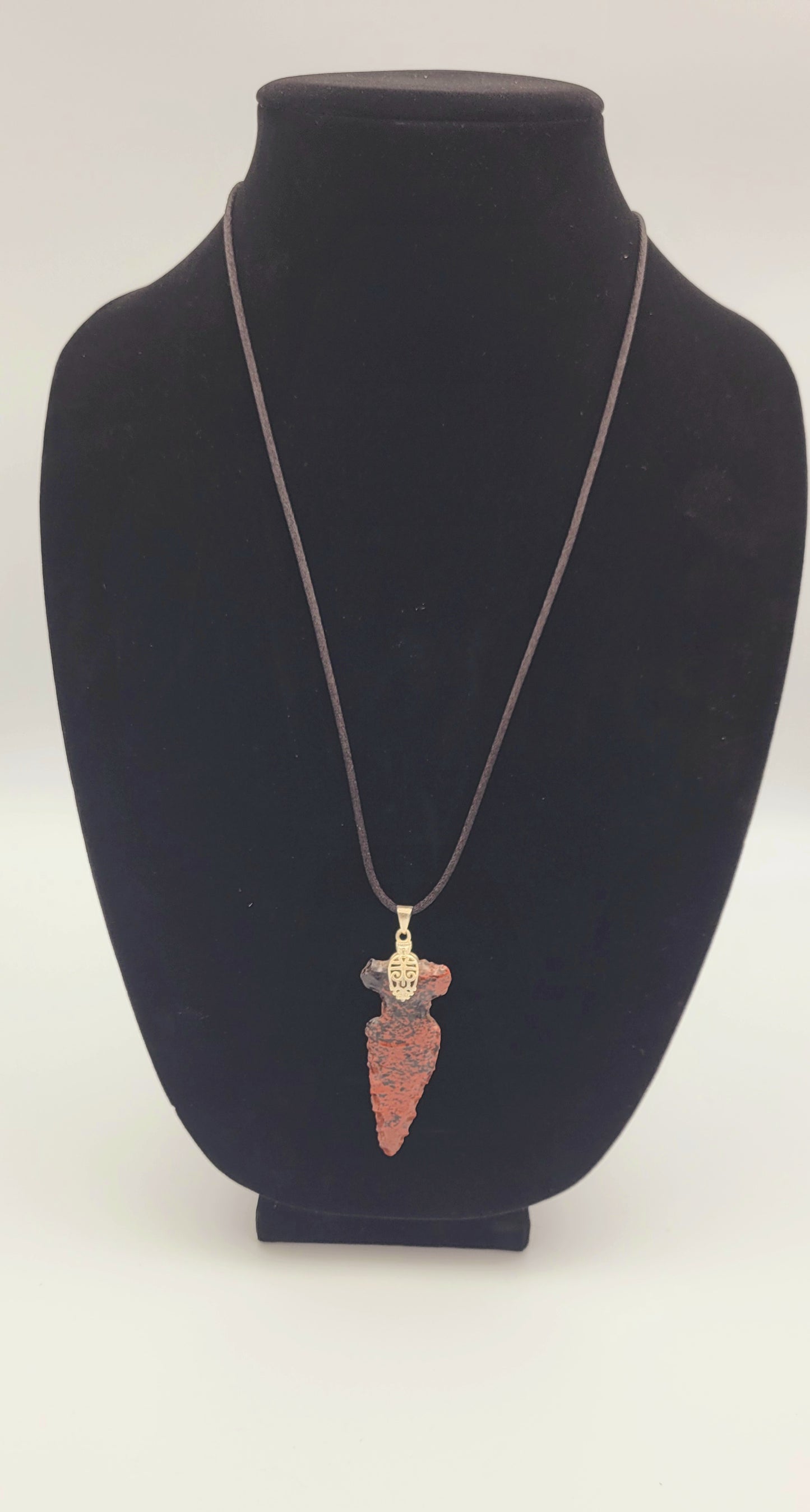 Mahogany Obsidian Arrowhead Necklace