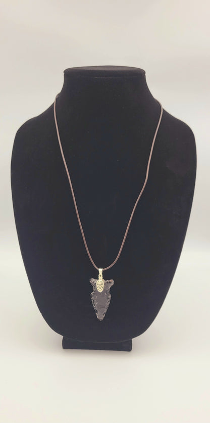 Black Obsidian Arrowhead Necklace